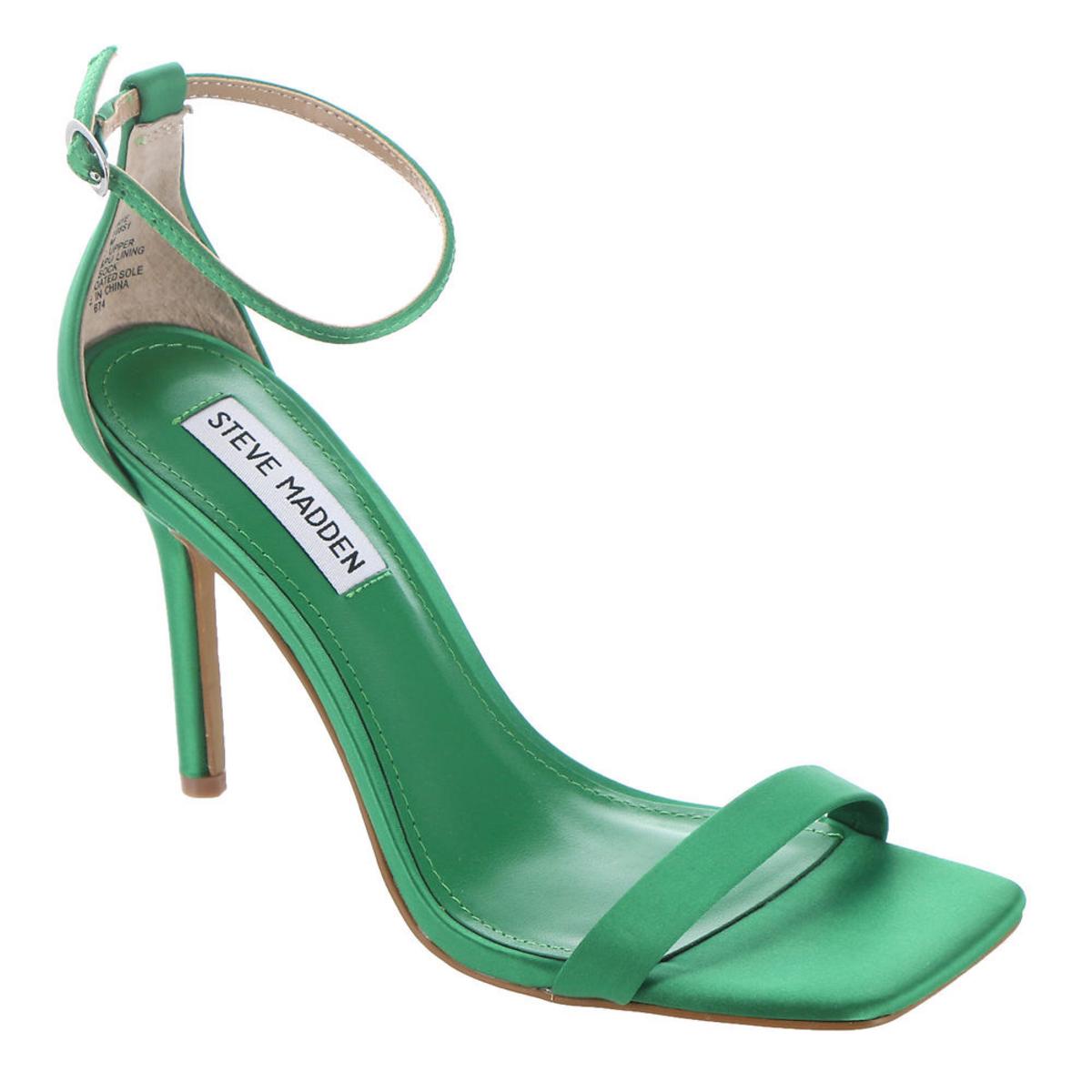 Shaye Vegan Leather Ankle Strap Heeled Sandal