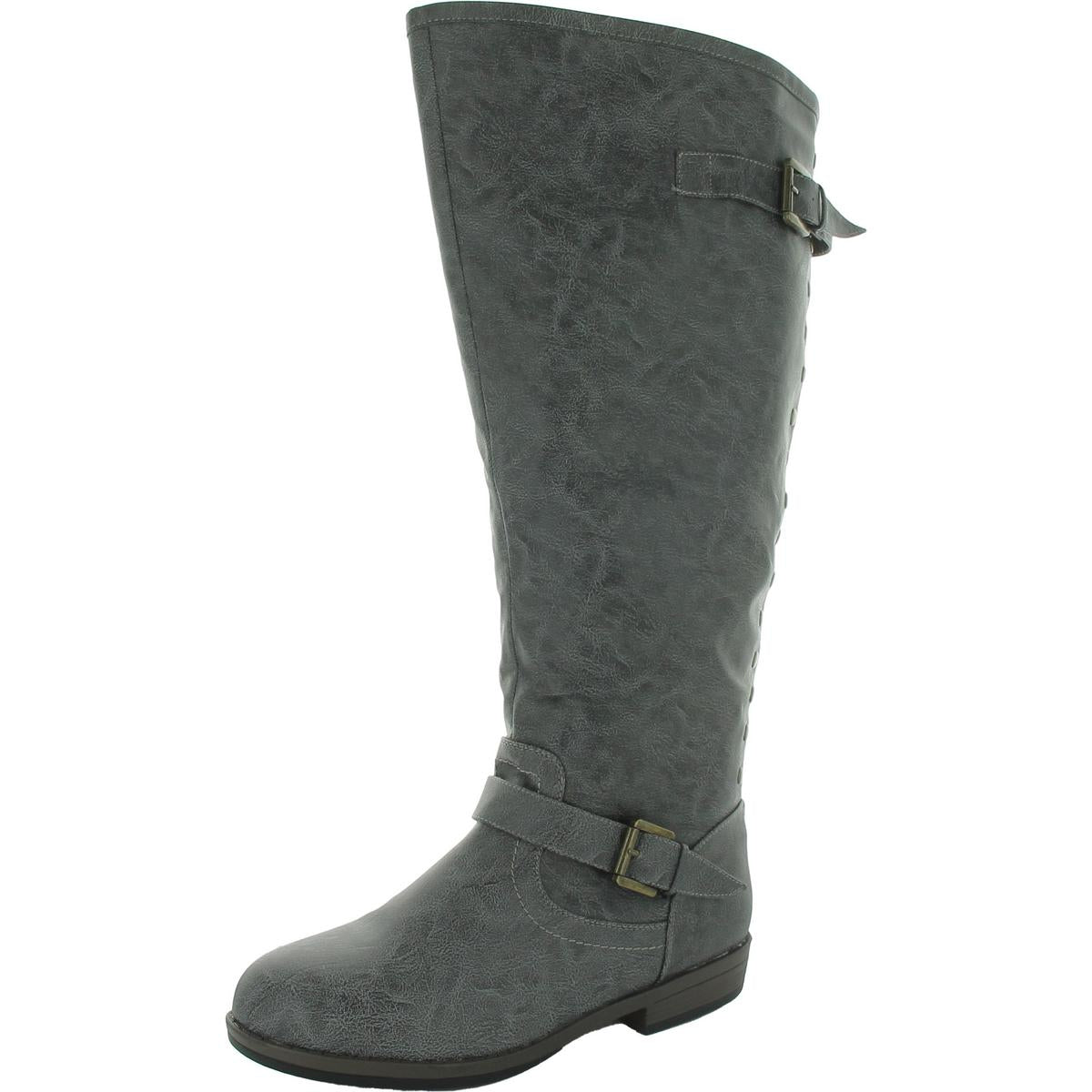 Zip Up Buckle Knee-High Boots