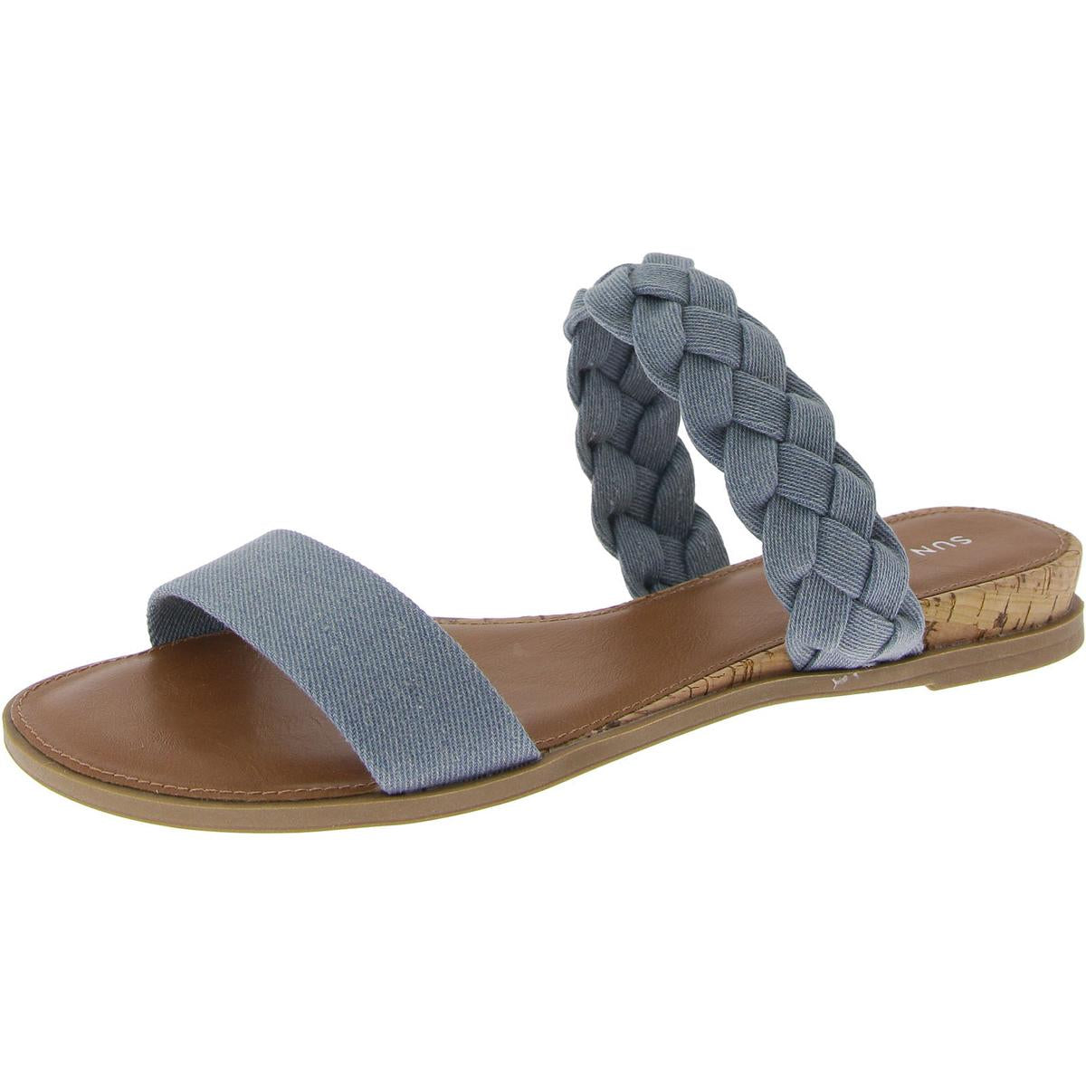 Eastend Faux Denim Braided Slide Sandals