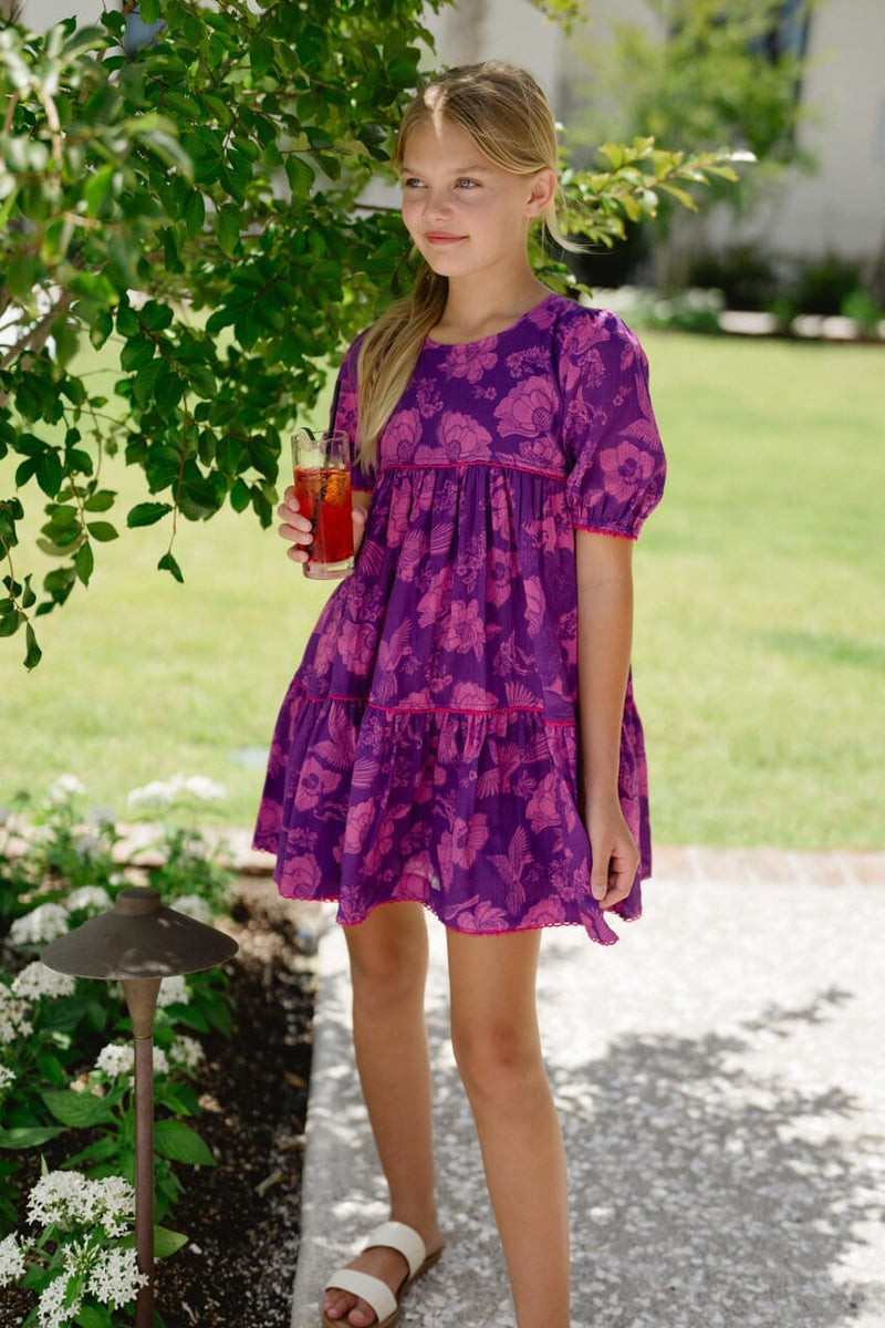 Girls Quinn Dress - Purple Floral