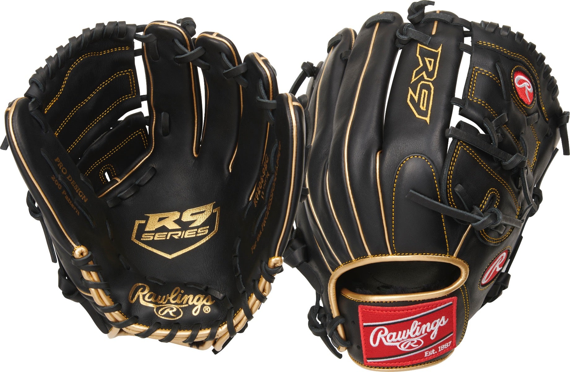 Rawlings R9 12" P, Conv/2 PC Baseball Glove