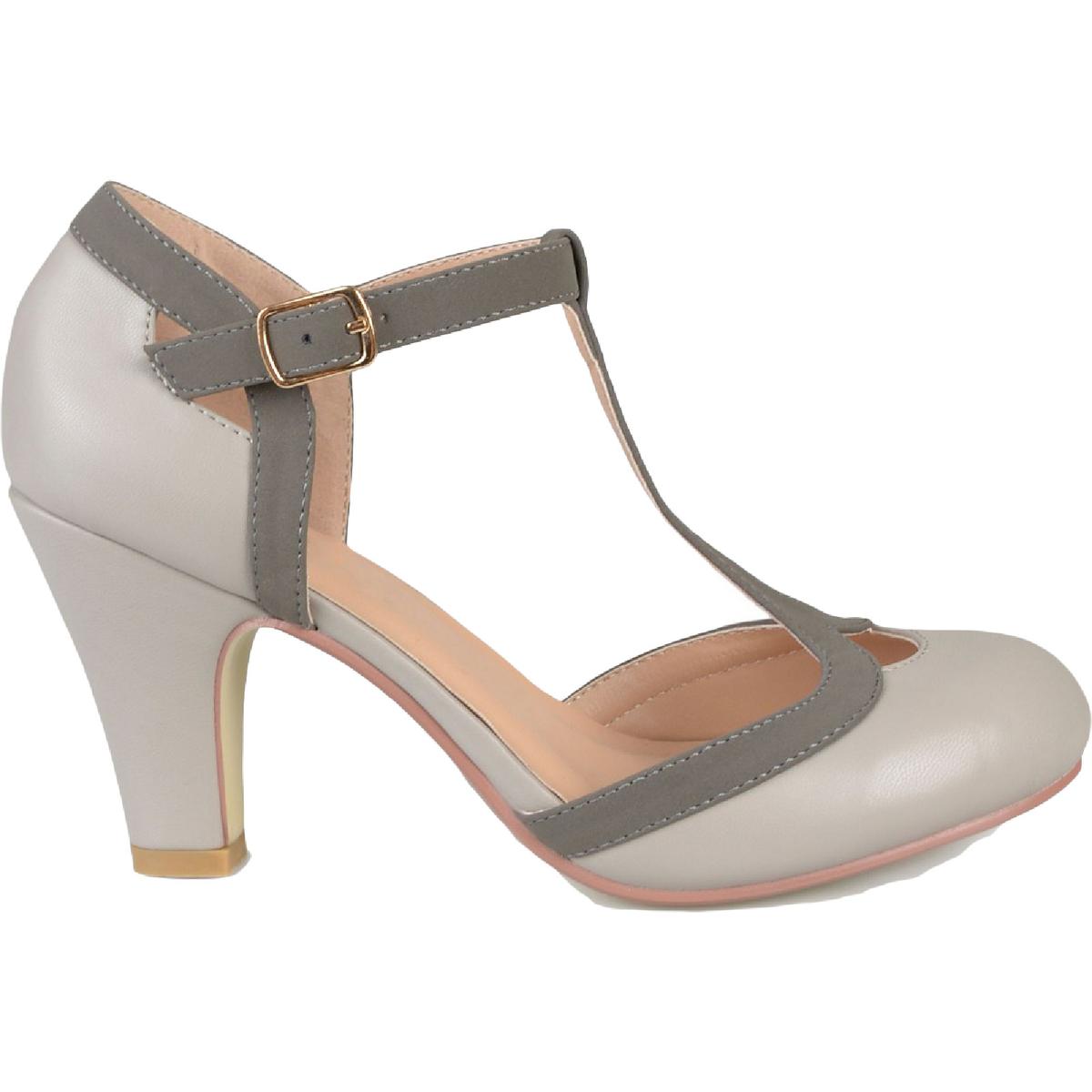 Olina Faux Leather T-Strap Mary Jane Heels