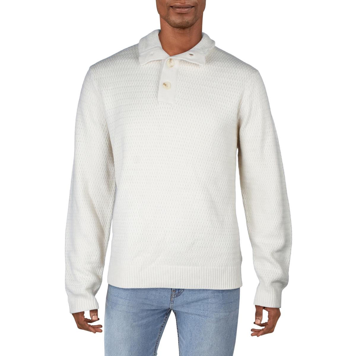 Button Knit Mock Turtleneck Sweater