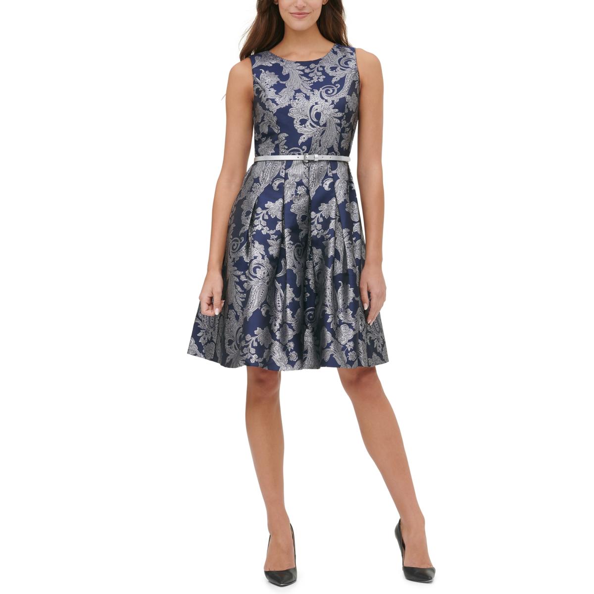 Metallic Midi Fit & Flare Dress