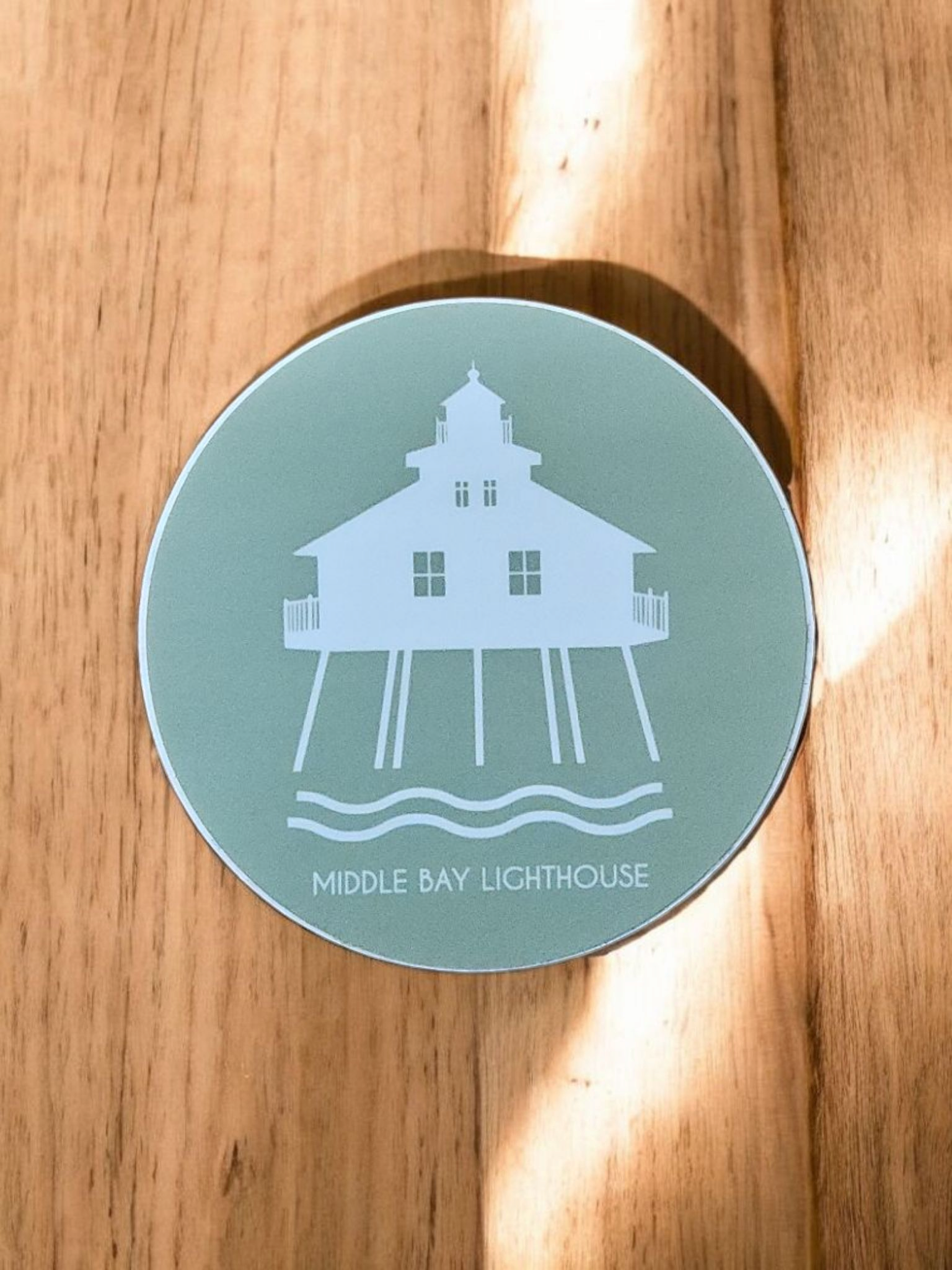 Mobile Bay Lighthouse Green Sticker