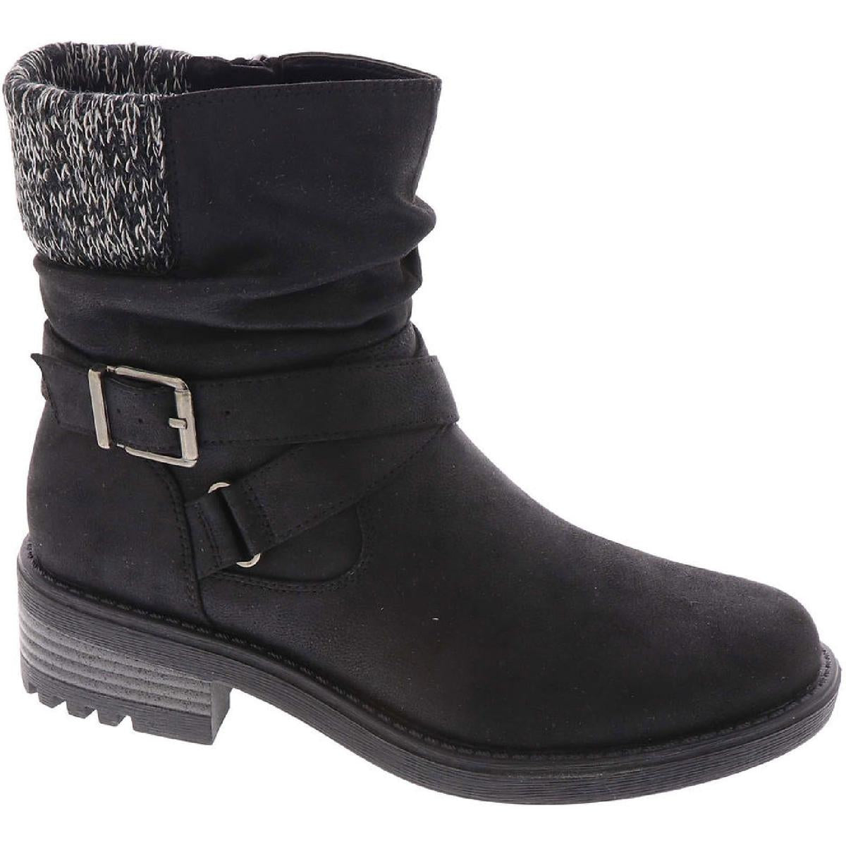Katie Faux Leather Slouchy Ankle Boots