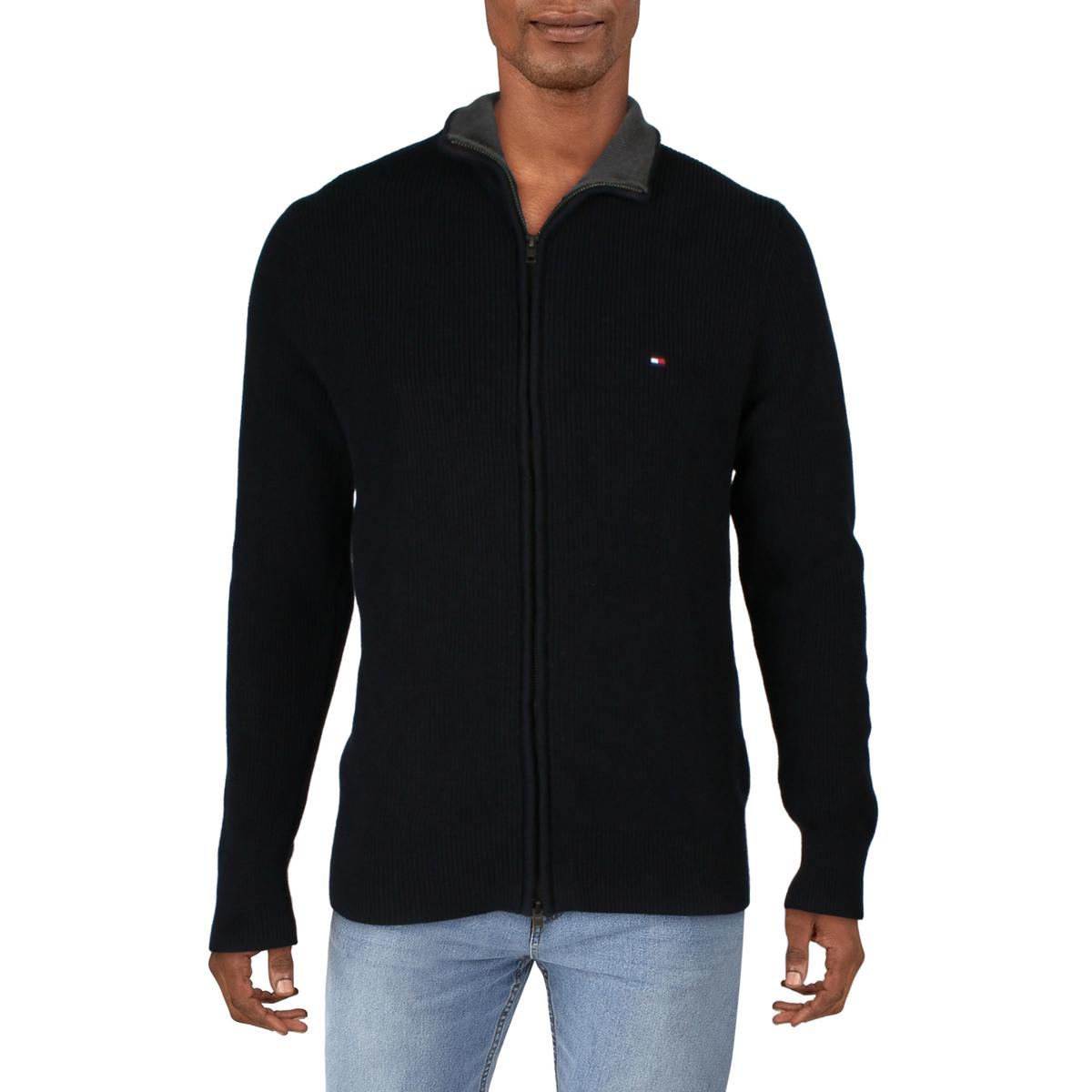 Ribbed Cotton Full Zip Sweater