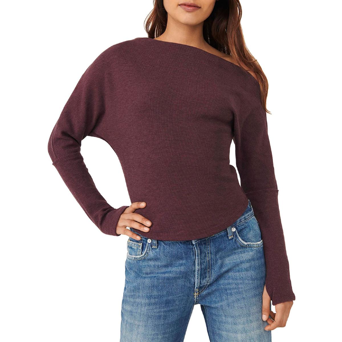 Waffle Boatneck Pullover Top