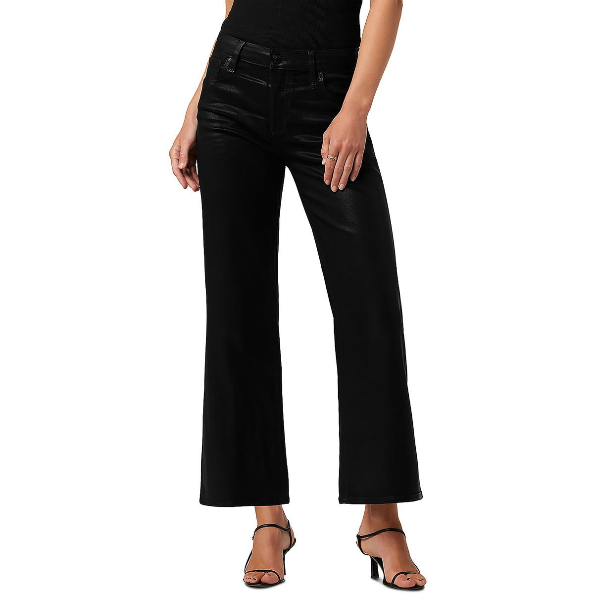 Rosie Coated Denim Wide Leg Jeans