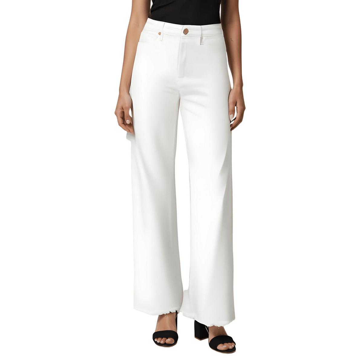 High-Rise Raw Hem Wide Leg Jeans