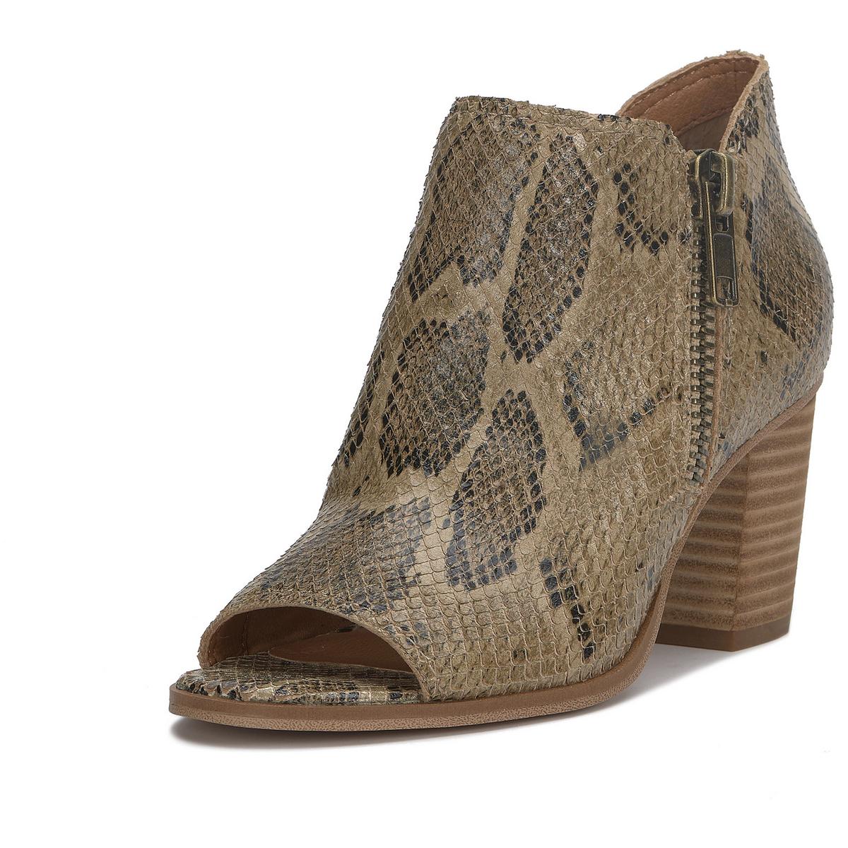 Joseleen Leather Peep-Toe Booties