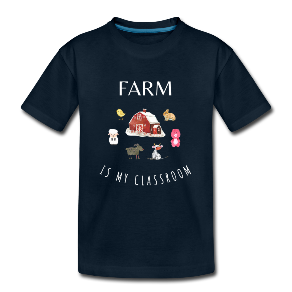 Farm Classroom Kids Organic T-Shirt – Eco-Friendly & Farm School Design