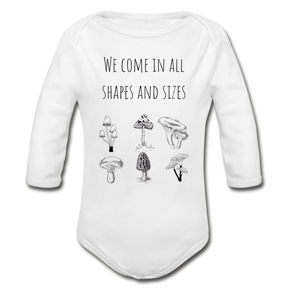 Organic Fall Mushroom Long Sleeve Onesie – Soft & Eco-Friendly Baby Bodysuit