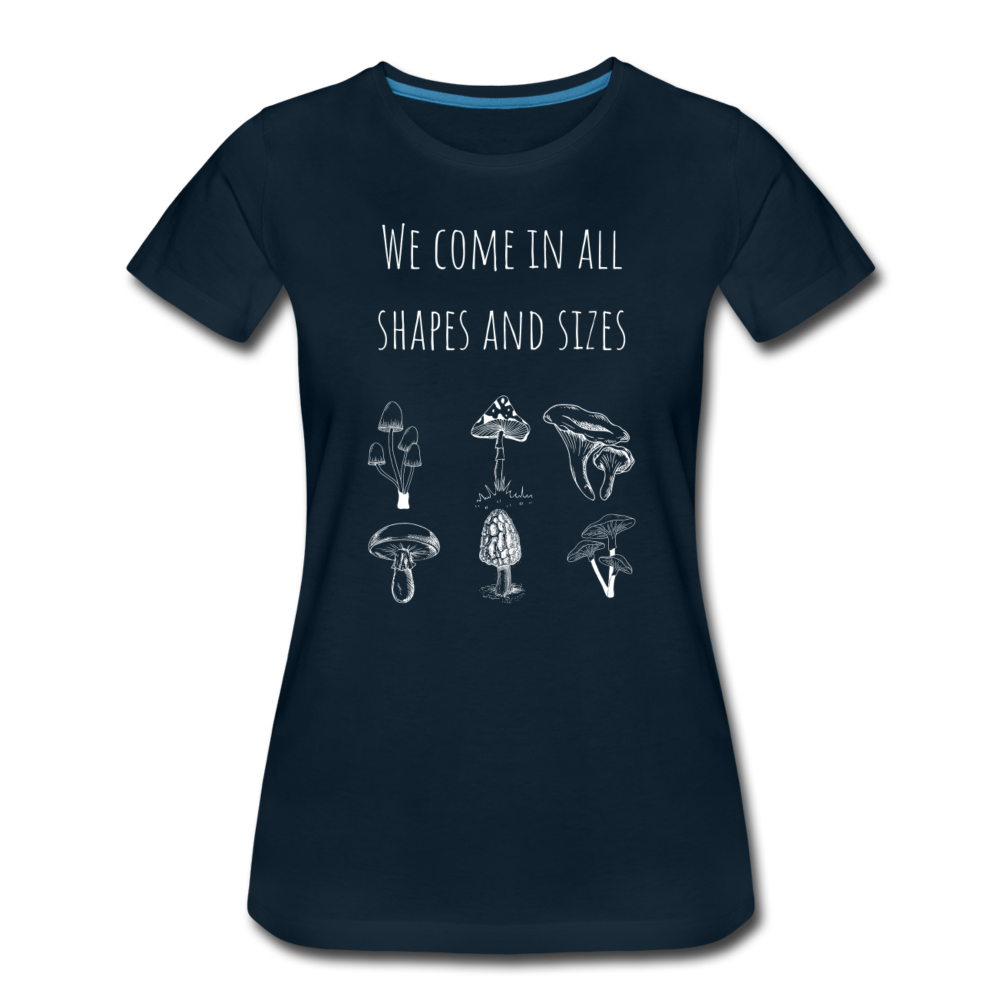Women's Mushrooms Organic T-Shirt | Navy and Black