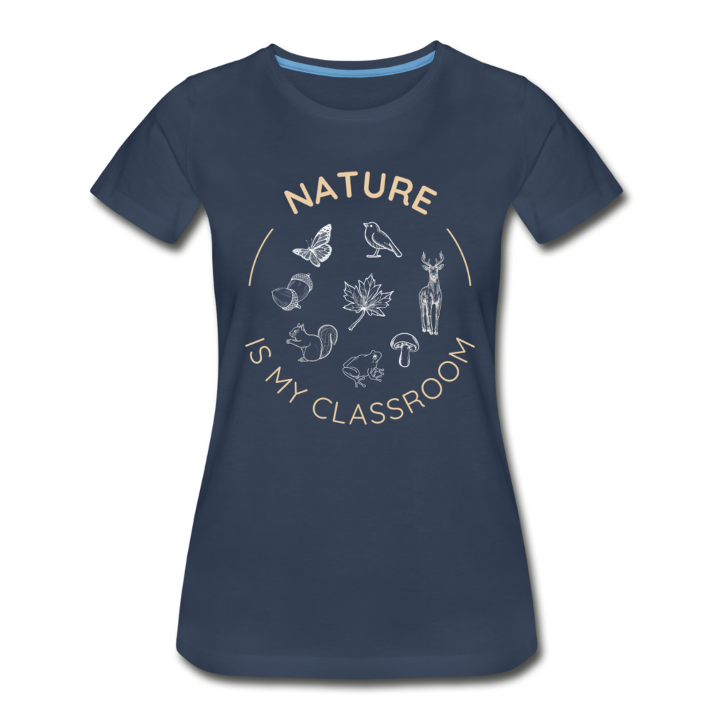 Women's Nature Classroom Organic T-Shirt | Navy and Black