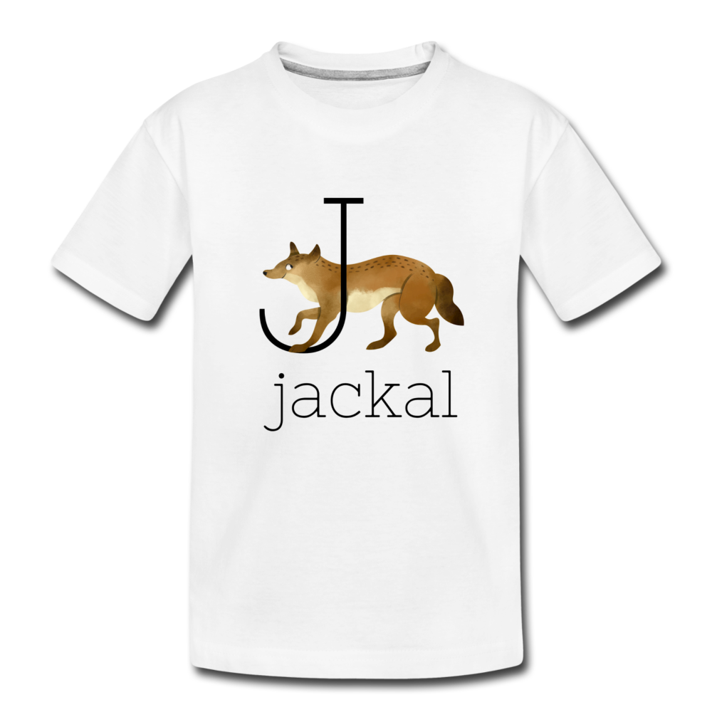 J is for Jackal Animal Alphabet Letter of the Day Organic Toddler T-shirt