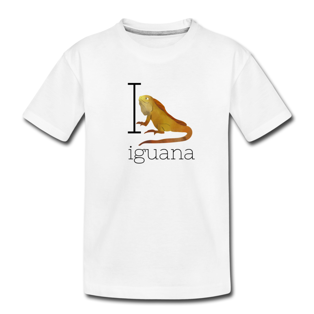 I is for Iguana Alphabet Letter of the Day Organic Toddler T-shirt
