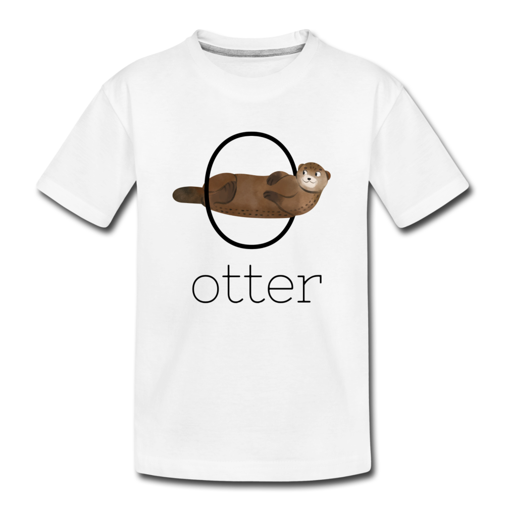 O is for Otter Alphabet Letter of the Day Organic Toddler T-shirt
