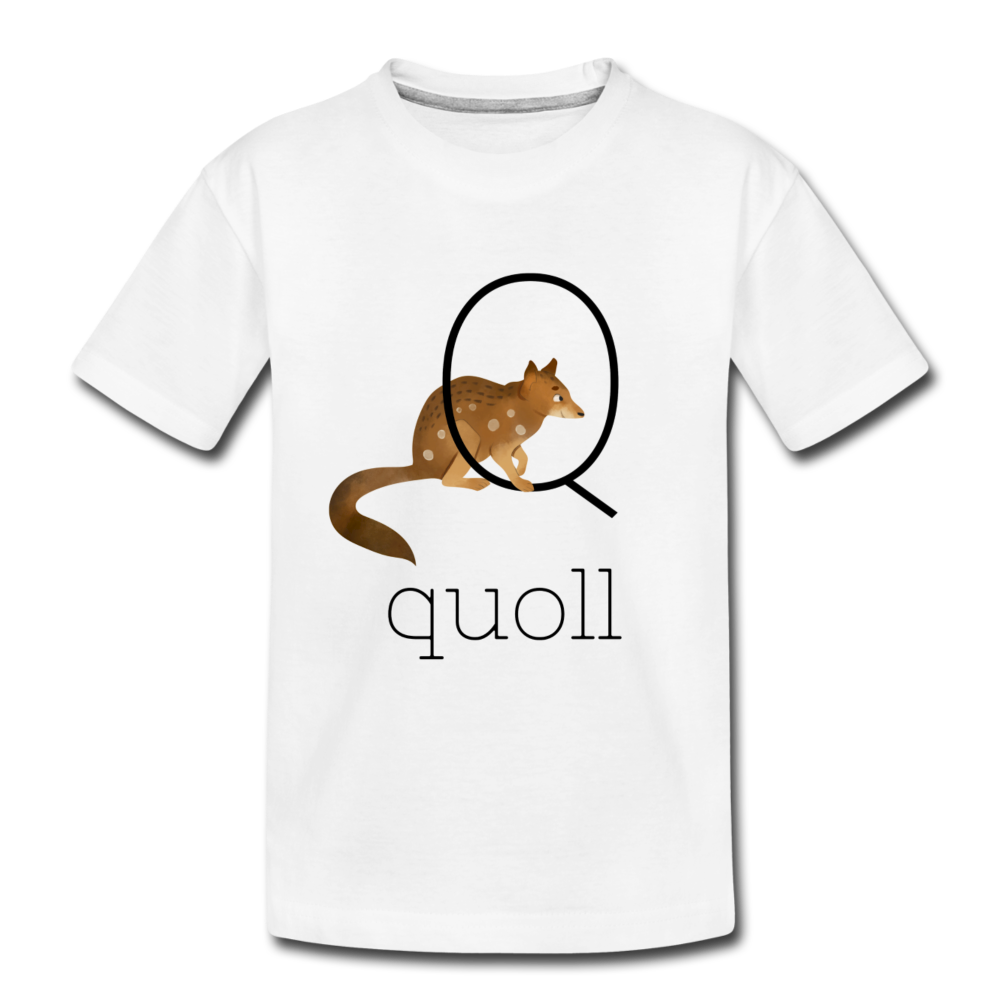 Q is for Quoll Alphabet Letter of the Day Organic Toddler T-shirt