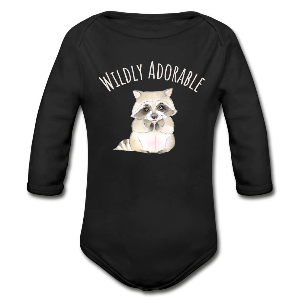 "Wildly Adorable" Organic Long Sleeve Onesie | Racoon