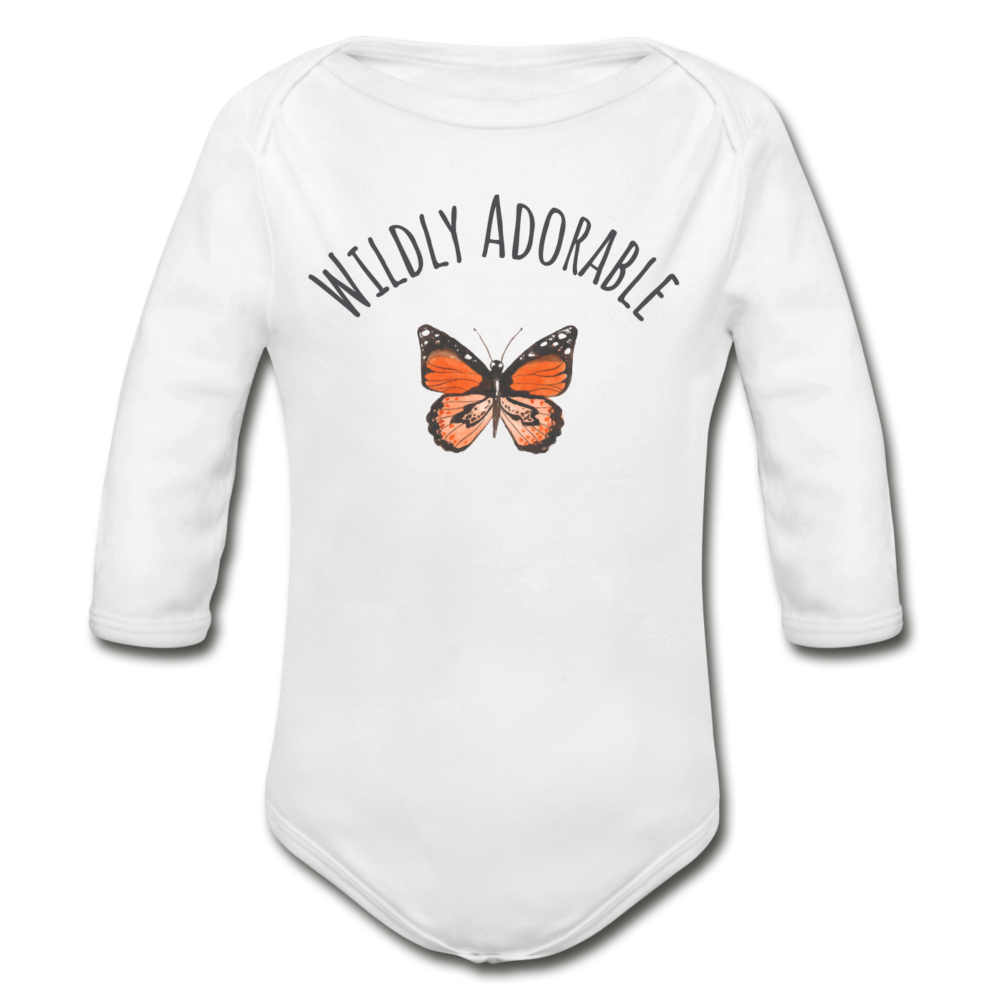 "Wildly Adorable" Organic Long Sleeve Onesie | Butterfly