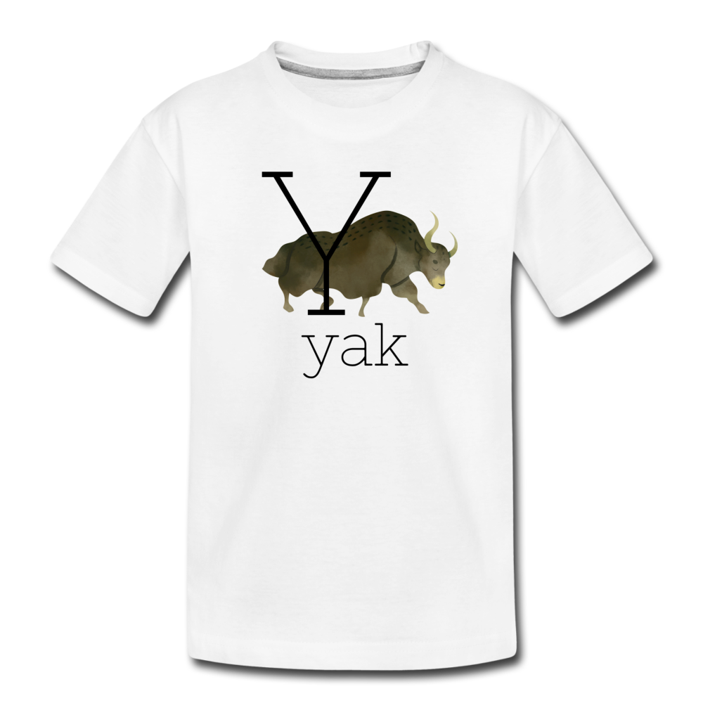 Y is for Yak Alphabet Letter of the Day Organic Toddler T-shirt