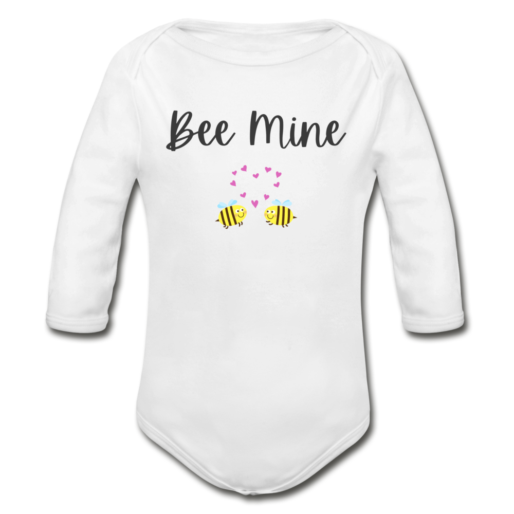 "Bee Mine" Organic Long Sleeve Onesie | Light Colors