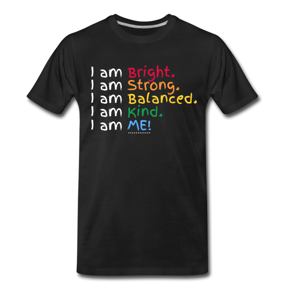 Affirmations Mantra Organic Men's T-shirt | Black and Navy