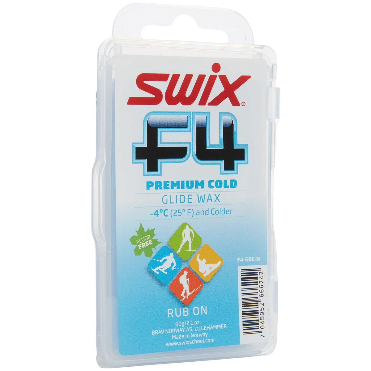 Swix F4 Premium Cold Glide Wax w/Cork - 60g