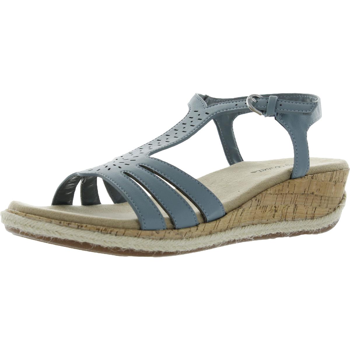 Dorinda Faux Leather T-Bar Espadrilles