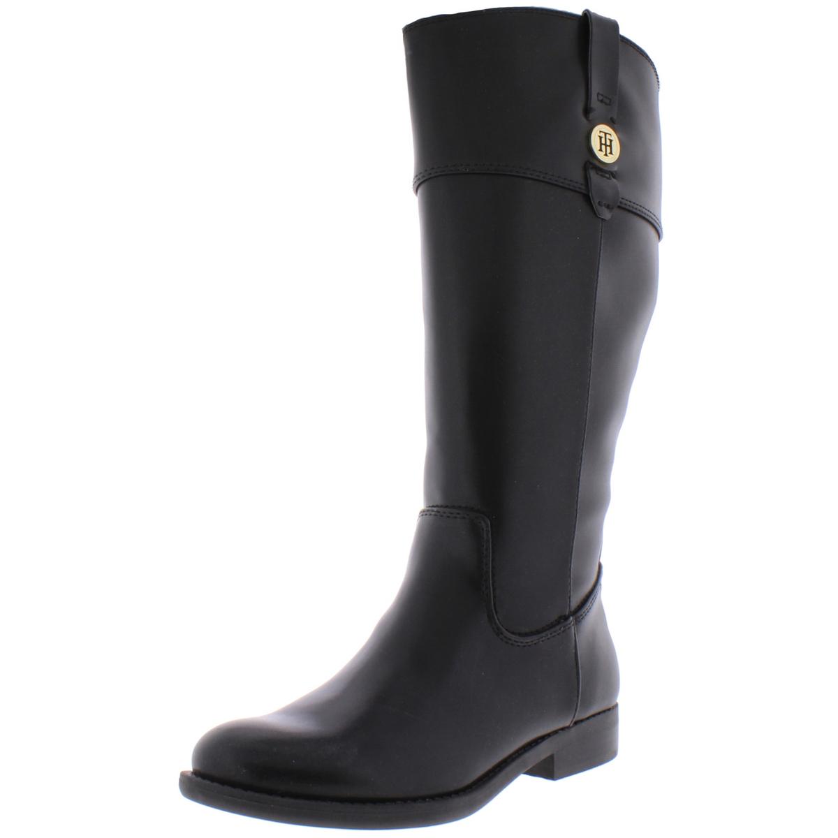 Shano Faux Leather Wide Calf Riding Boots