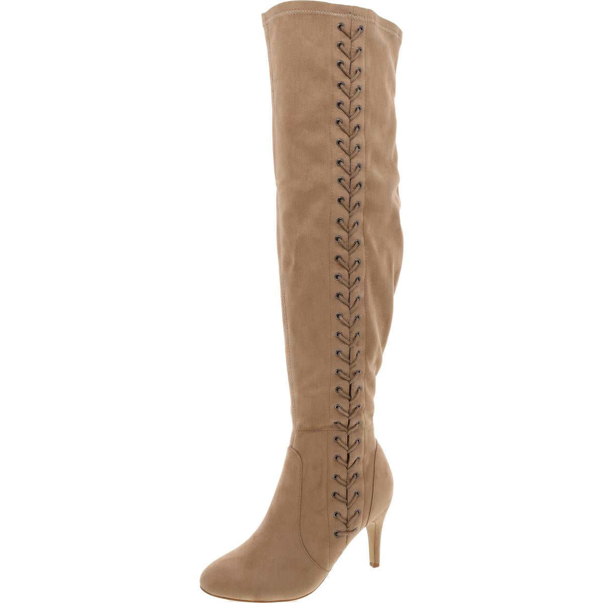 Zipper Faux Suede Over-The-Knee Boots