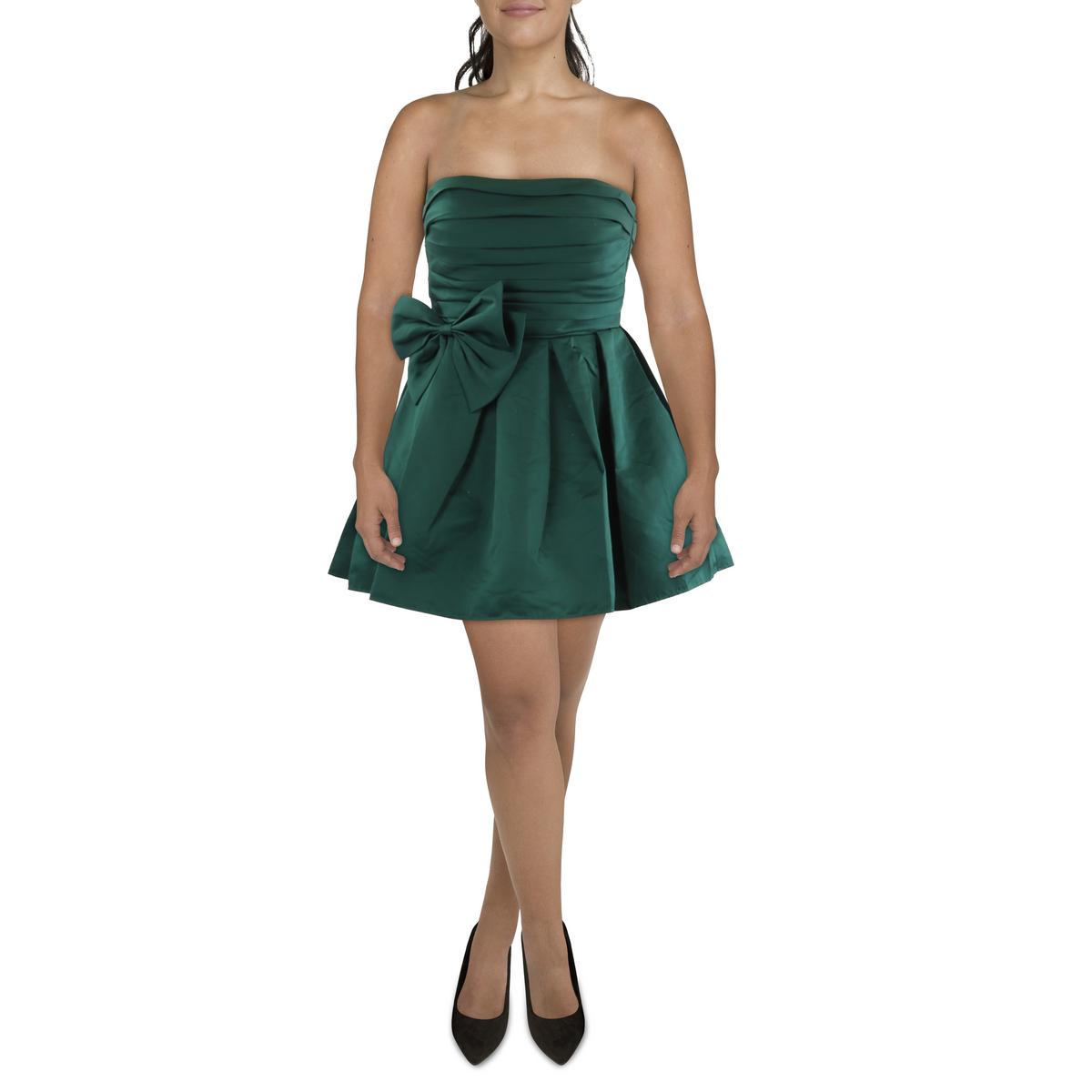 Juniors Pleated Cocktail And Party Dress