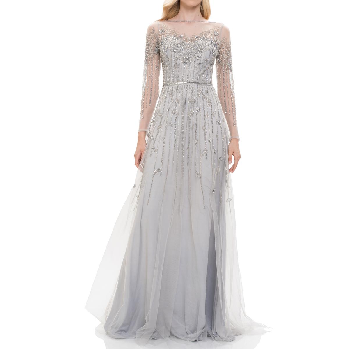 Beaded Tulle Evening Dress