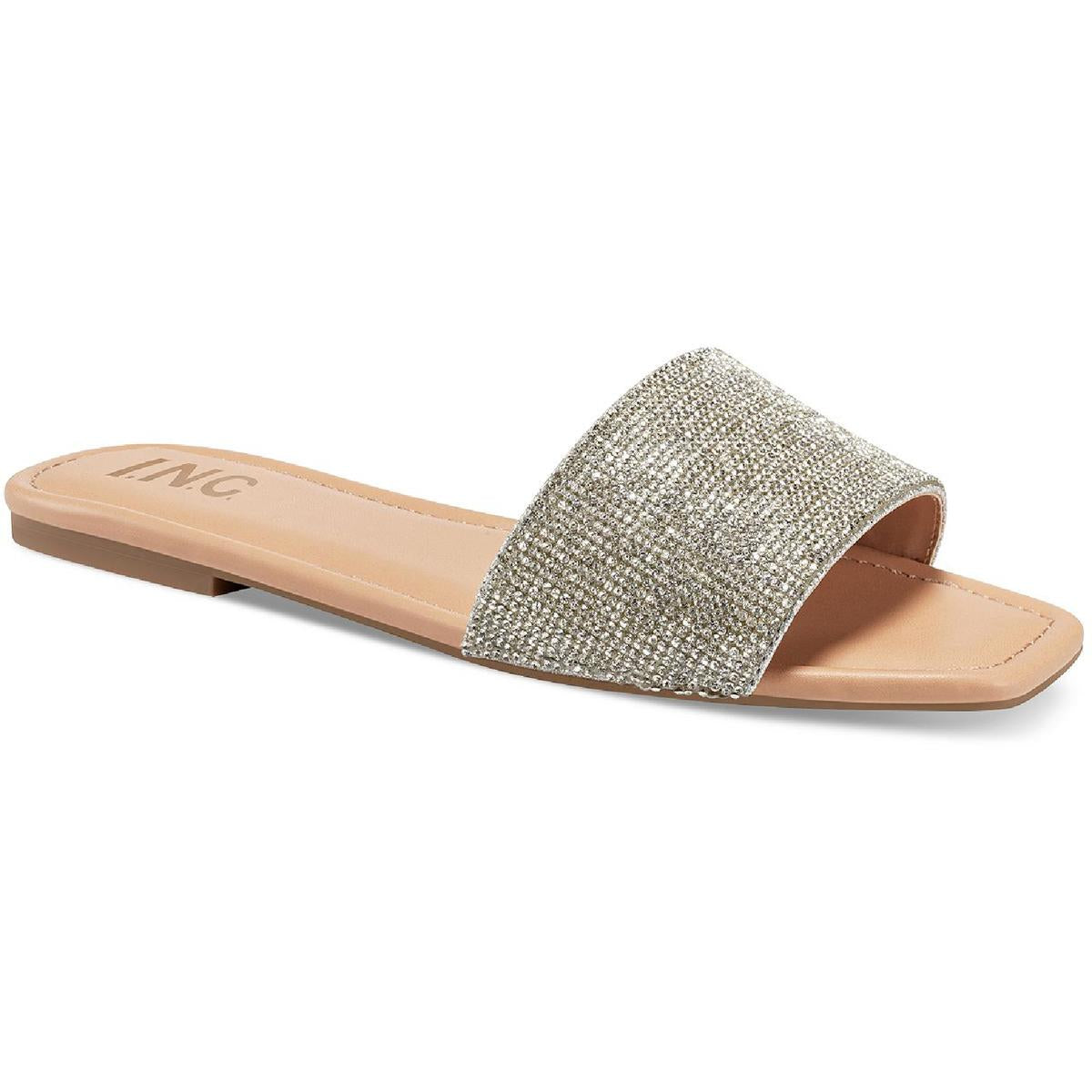Nataliah Embellished Square Toe Slide Sandals