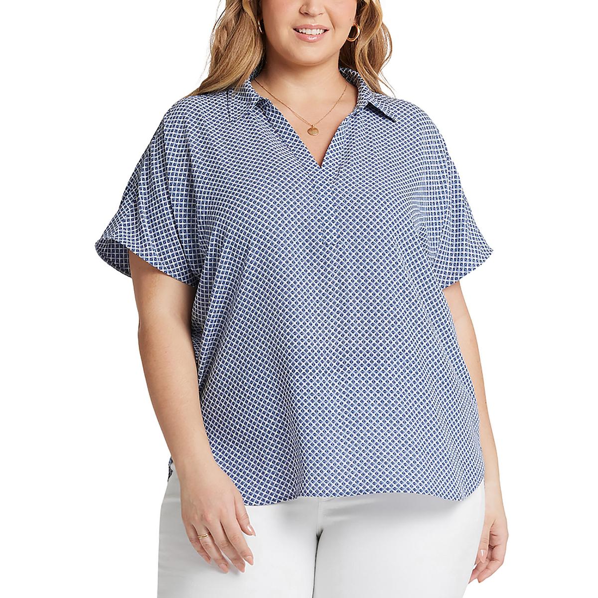 Plus Becky Collar Printed Henley