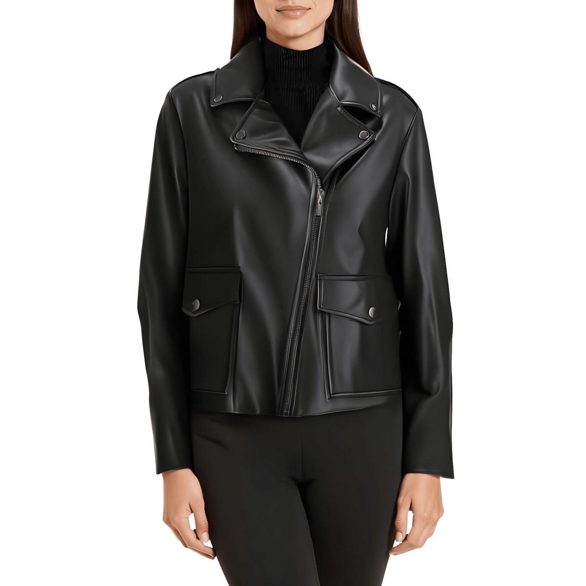 Asymmetric Faux Leather Leather Jacket