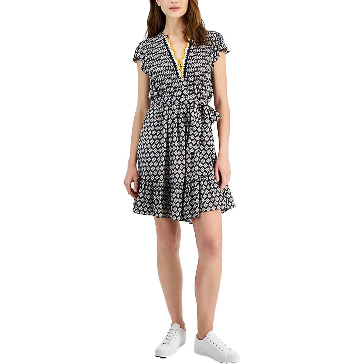 V-Neck Crochet Shift Dress