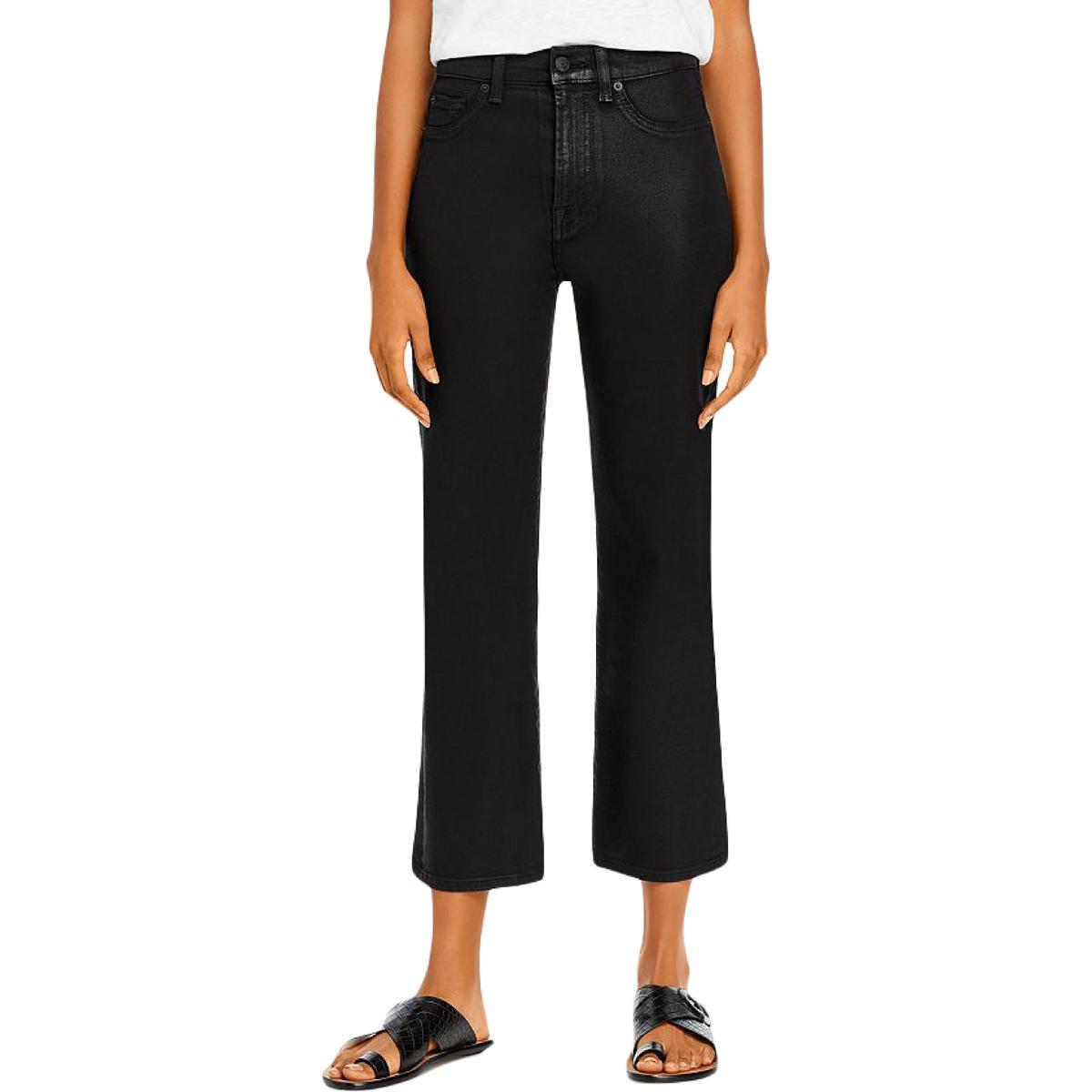 Faux Leather Ankle High-Waist Pants
