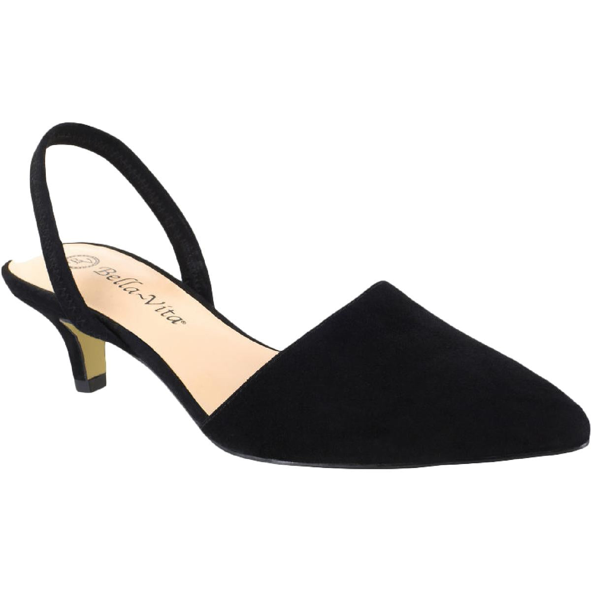 Sarah Stretch Kitten Heel Slingback Heels