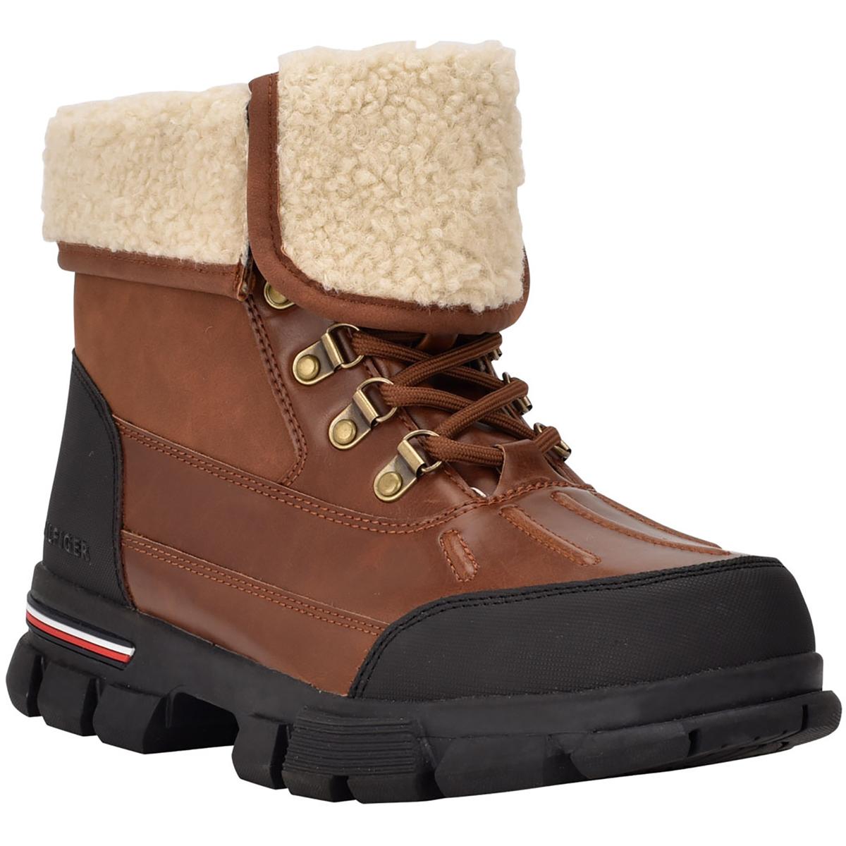 Idan Faux Leather Lace-Up Winter & Snow Boots