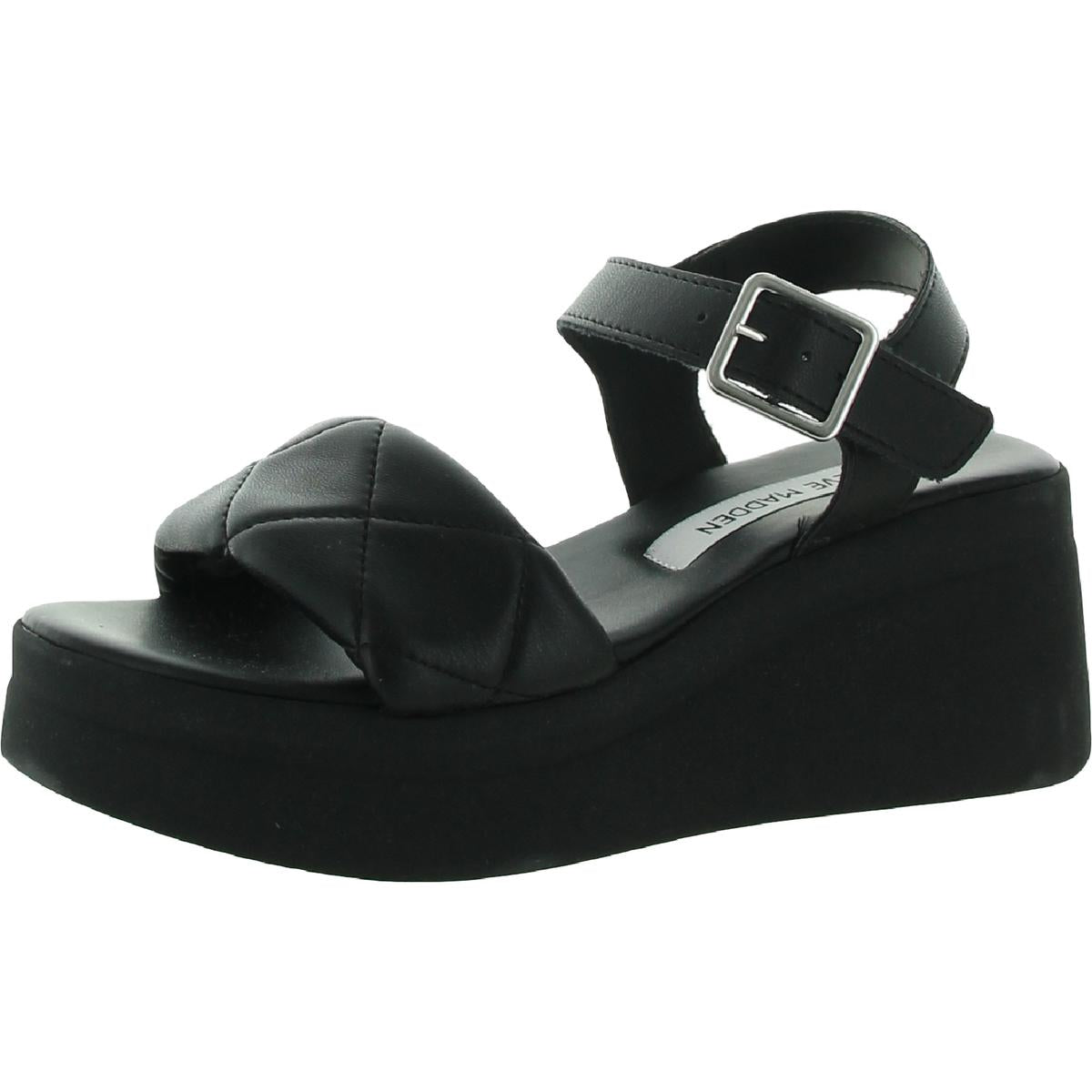 Pleased Faux Leather Ankle Strap Platform Sandals