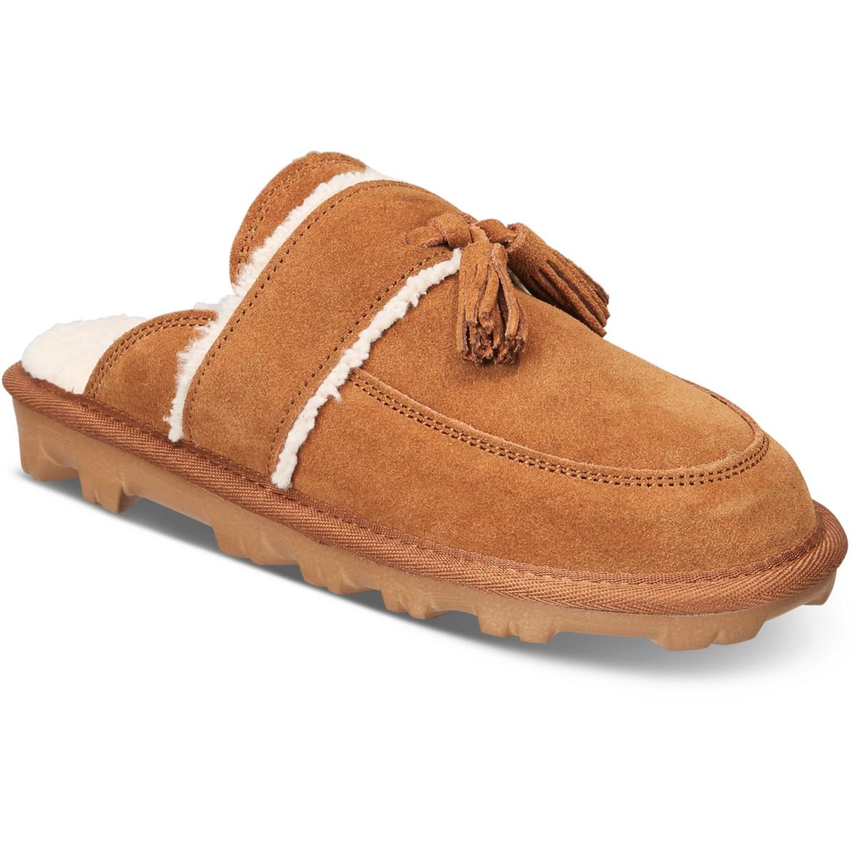 Laneyy Faux Fur Lined Leather Slide Slippers