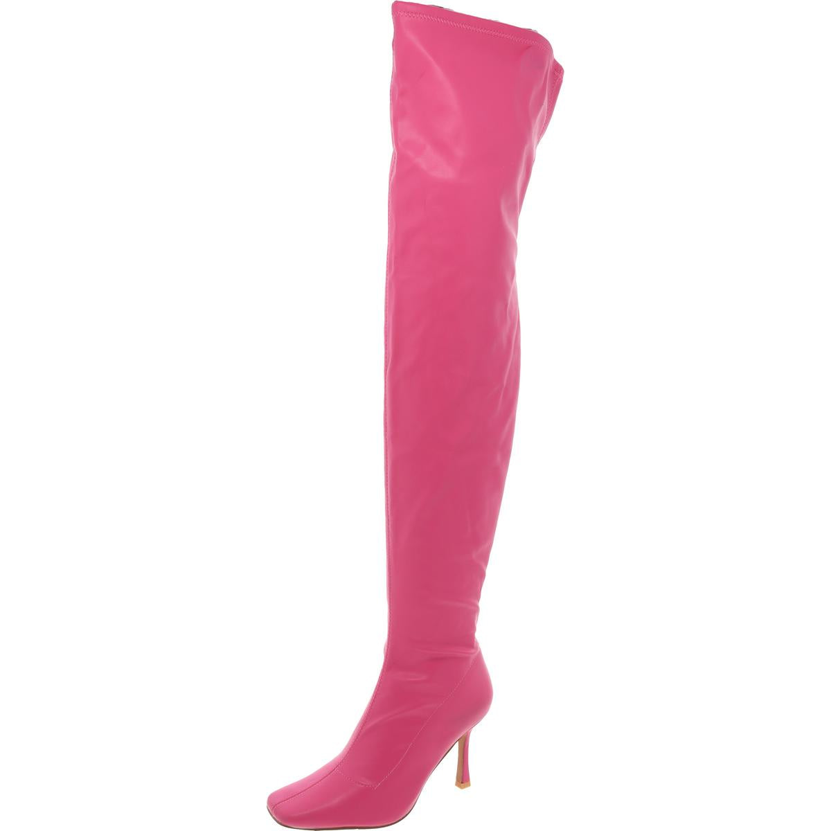 Zipper Faux Leather Over-The-Knee Boots
