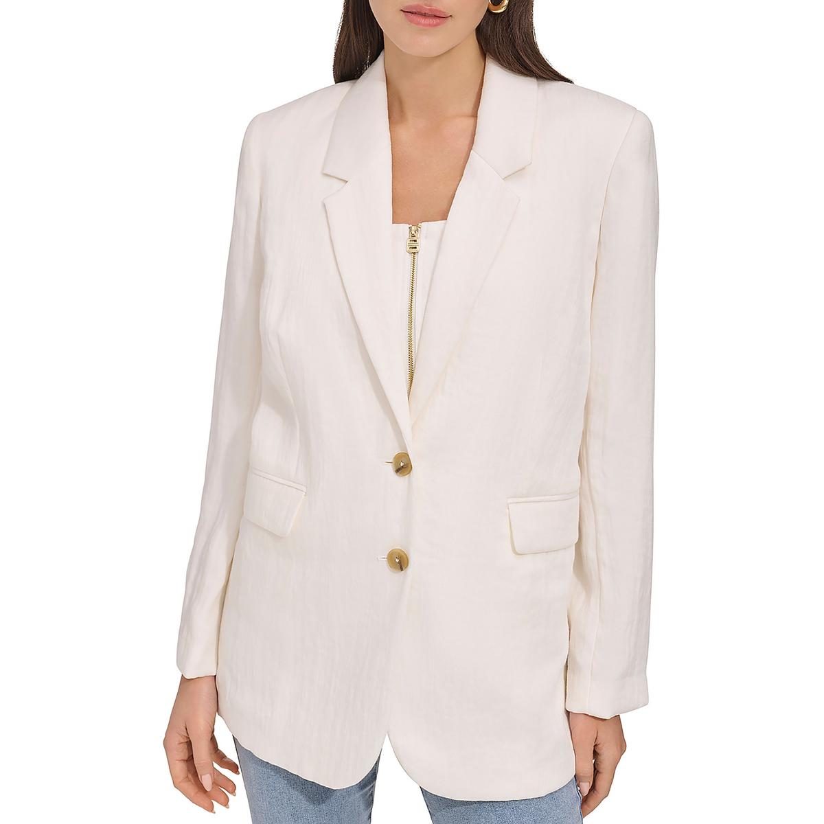 Deep V 2 Button Closure Two-Button Blazer