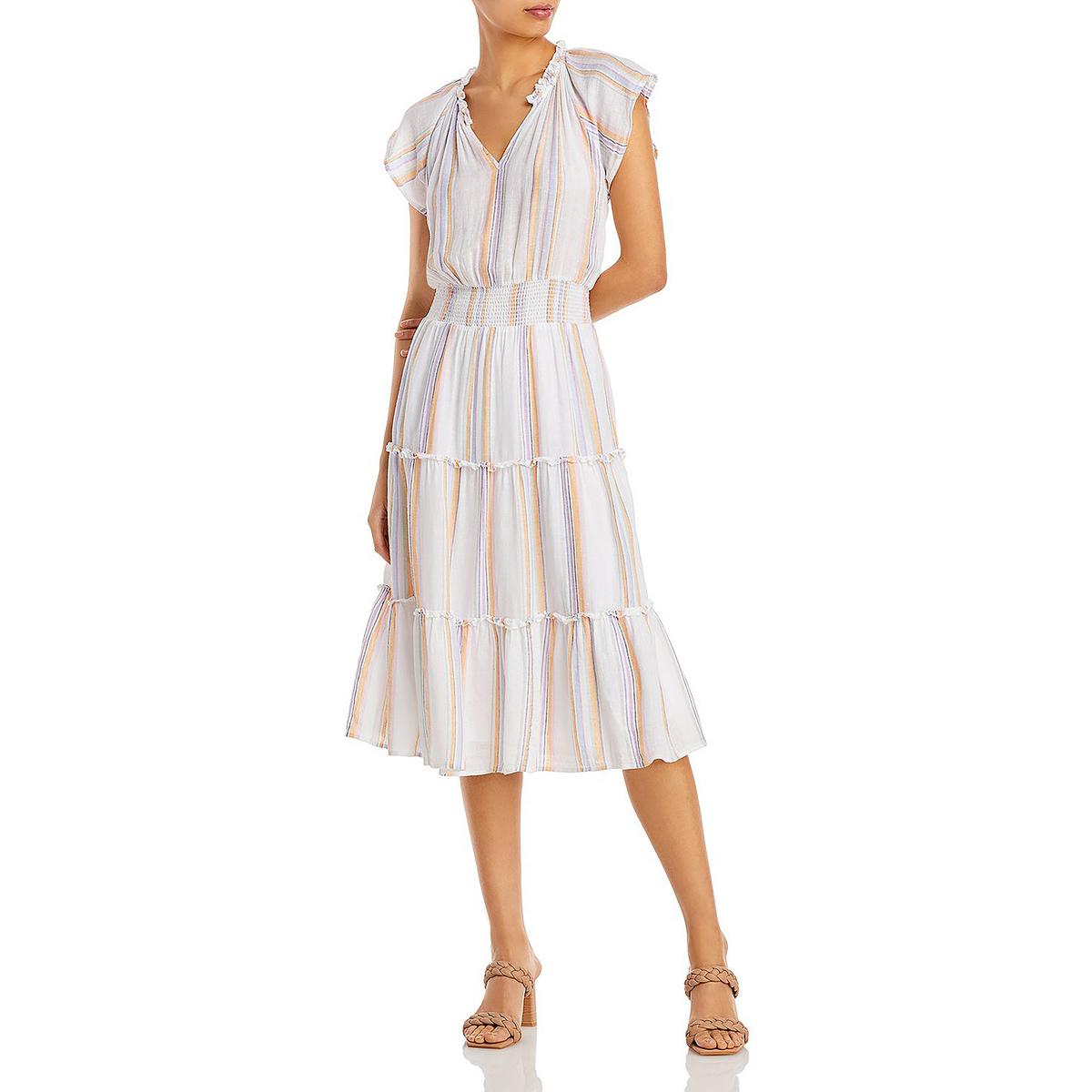 Amellia Linen Blend Ruffled Midi Dress