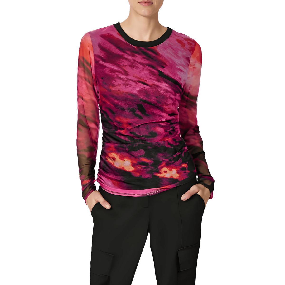 Mesh Crewneck Pullover Top