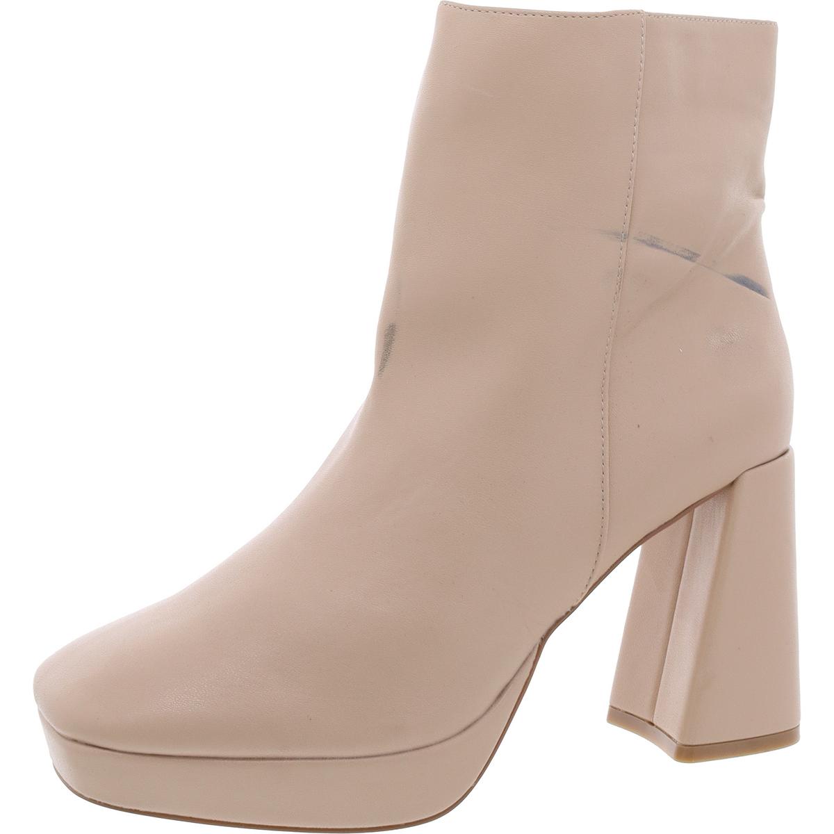 Narah Faux Leather Solid Ankle Boots