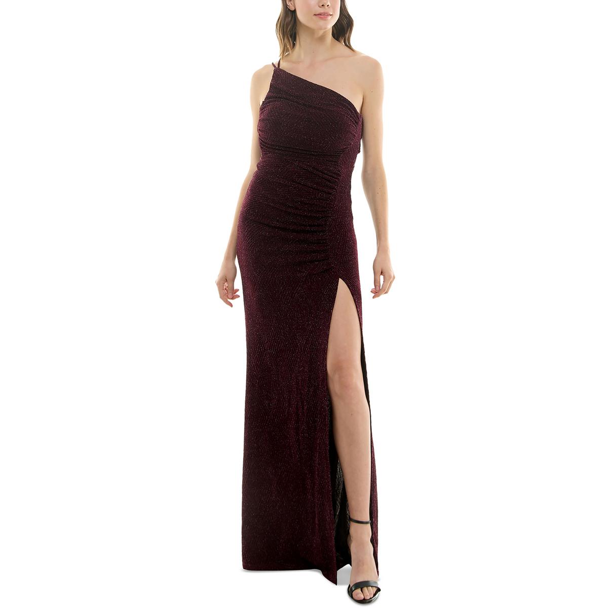 Juniors Ruched Textured Evening Dress